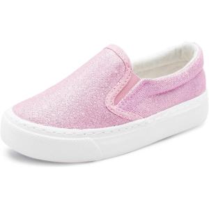imageToandon Toddler Girls Kids Sparkle Slip On Sneakers Loafers Age 210Glitter Pink