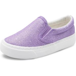 imageToandon Toddler Girls Kids Sparkle Slip On Sneakers Loafers Age 210Glitter Purple