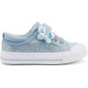 imageToandon Toddler Kids Sneakers Glitter Walking Shoes with Hoop and Loop Age 157Butterfly Blue