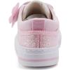 imageToandon Toddler Kids Sneakers Glitter Walking Shoes with Hoop and Loop Age 157Butterfly Pink