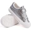 imageToandon Toddler Kids Sneakers Glitter Walking Shoes with Hoop and Loop Age 157Silver Grey