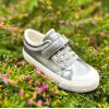 imageToandon Toddler Kids Sneakers Glitter Walking Shoes with Hoop and Loop Age 157Silver Grey