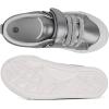imageToandon Toddler Kids Sneakers Glitter Walking Shoes with Hoop and Loop Age 157Silver Grey
