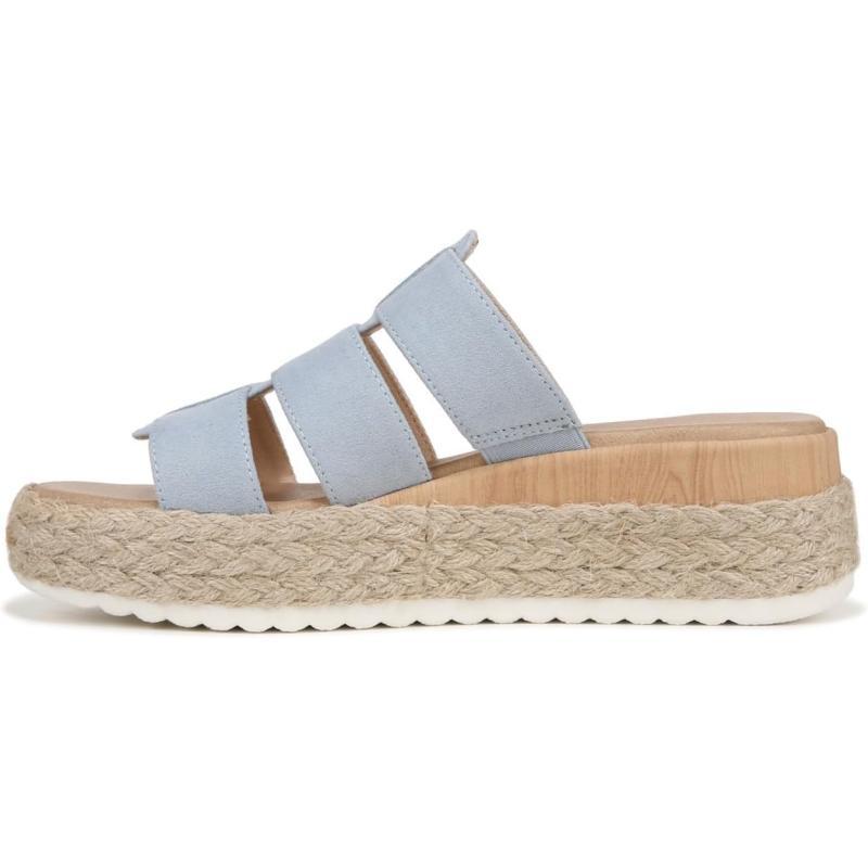 imageDr Scholls Shoes Womens Electric Espadrille Sandal WedgeSummer Blue Microfiber