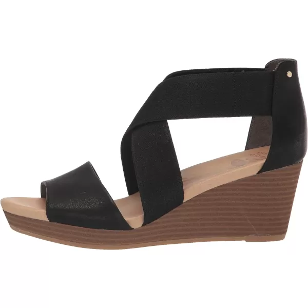 imageDr Scholls Shoes Womens Barton Band Wedge SandalBlack Smooth
