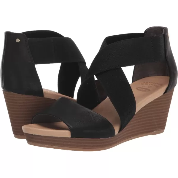 imageDr Scholls Shoes Womens Barton Band Wedge SandalBlack Smooth
