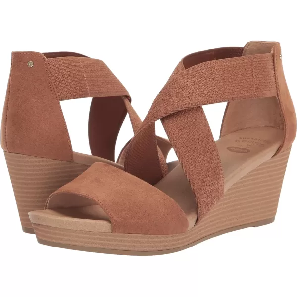 imageDr Scholls Shoes Womens Barton Band Wedge SandalBrown Microfiber