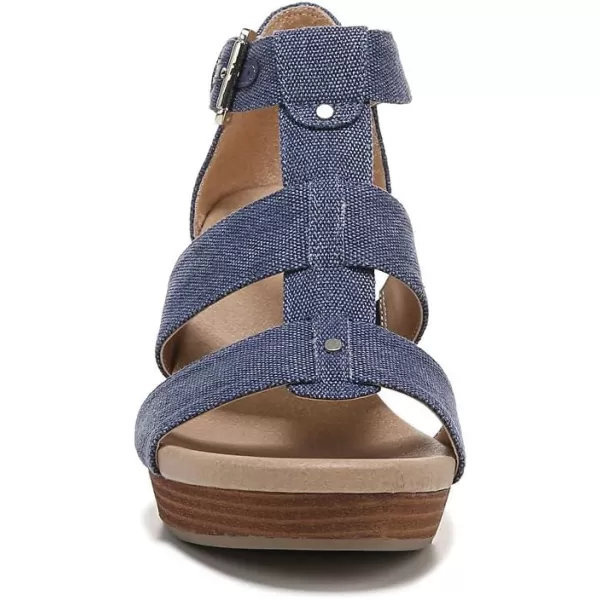 imageDr Scholls Shoes Womens Barton Wedge Platform SandalDark Blue Denim Fabric