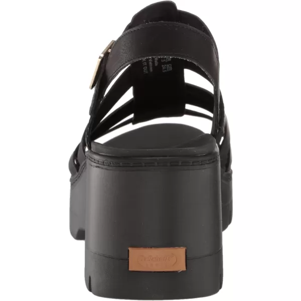 imageDr Scholls Shoes Womens Check It Out Platform Wedge Fisherman SandalBlack Smooth