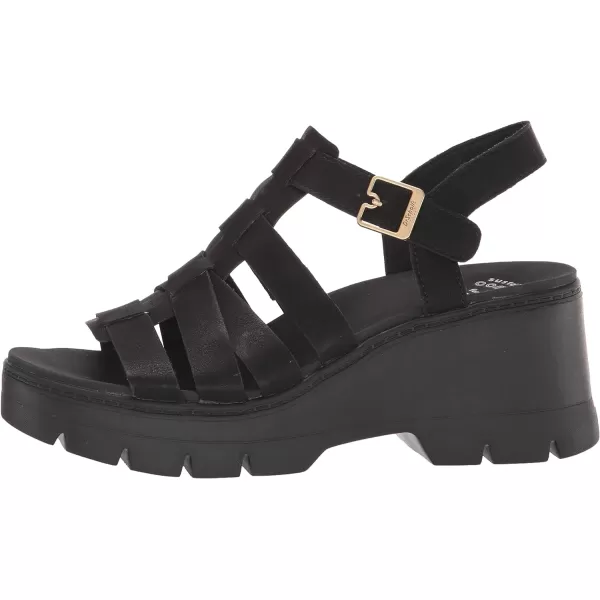 imageDr Scholls Shoes Womens Check It Out Platform Wedge Fisherman SandalBlack Smooth