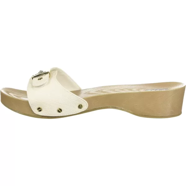 imageDr Scholls Shoes Womens Classic Sandal Faux Wood Slide SandalGardenia White Snake Print