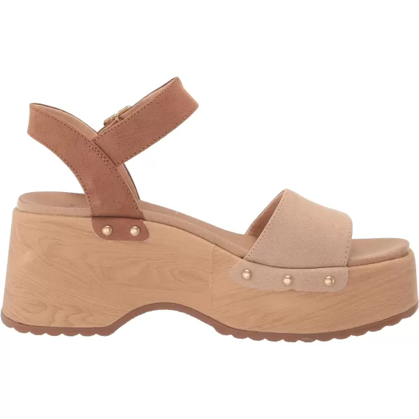 imageDr Scholls Shoes Womens Dubline Platform Wedge SandalLight Brown Fabric