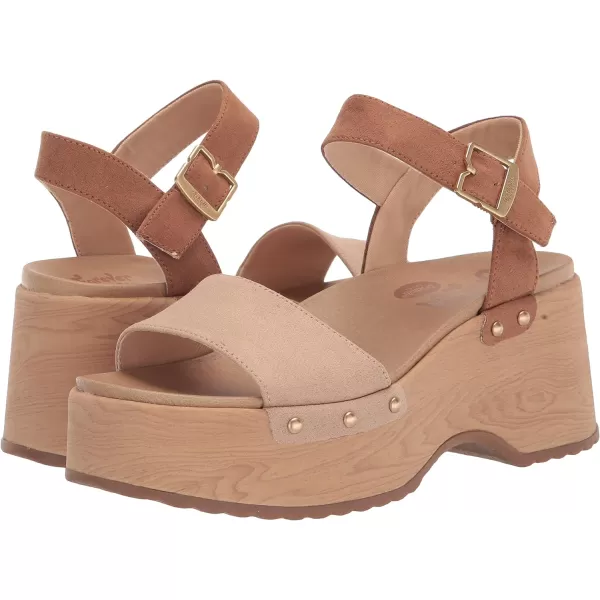 imageDr Scholls Shoes Womens Dubline Platform Wedge SandalLight Brown Fabric