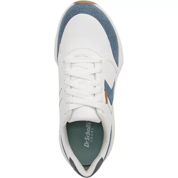 imageDr Scholls Shoes Womens Hannah Retro Lace Up Fashion SneakerWhite Blue Denim