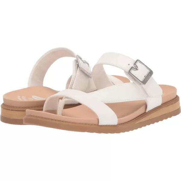 imageDr Scholls Shoes Womens Island Dream Thong Flat Sandal SlideWhite Smooth