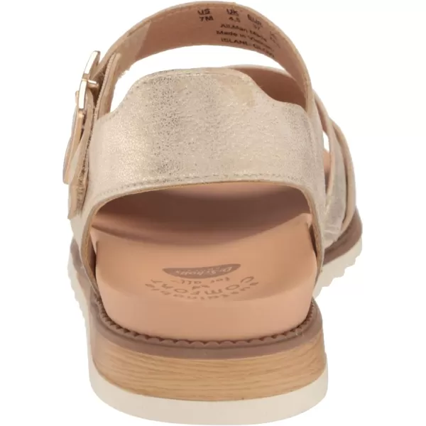 imageDr Scholls Shoes Womens Island Glow Strappy Flat SandalLt Gold Metallic Smooth