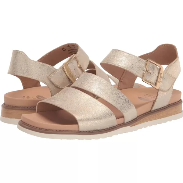 imageDr Scholls Shoes Womens Island Glow Strappy Flat SandalLt Gold Metallic Smooth