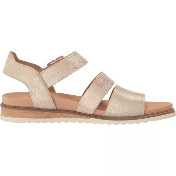 imageDr Scholls Shoes Womens Island Glow Strappy Flat SandalLt Gold Metallic Smooth