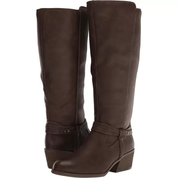 imageDr Scholls Shoes Womens Liberate Faux Leather Riding KneeHigh BootsChestnut Synthetic