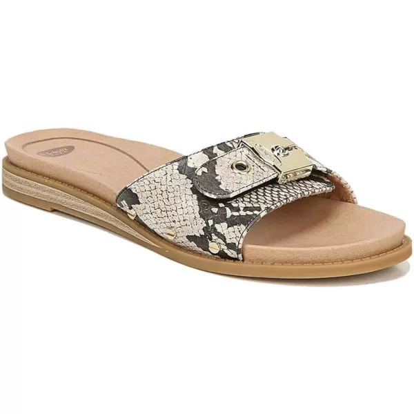imageDr Scholls Shoes Womens Originalist Slide Flat SandalBlack White Snake Print