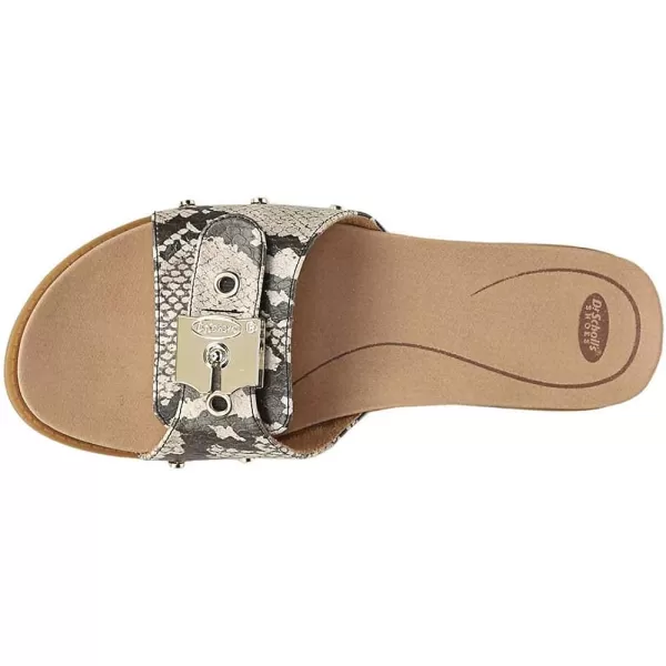imageDr Scholls Shoes Womens Originalist Slide Flat SandalBlack White Snake Print