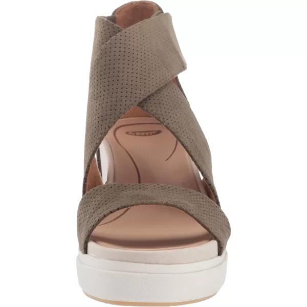imageDr Scholls Shoes Womens Sheena Wedge SandalMoss Green Microfiber Perforated
