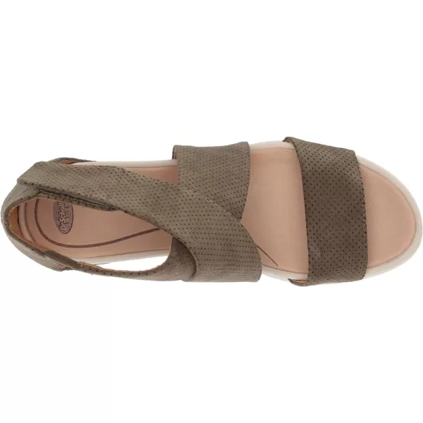 imageDr Scholls Shoes Womens Sheena Wedge SandalMoss Green Microfiber Perforated