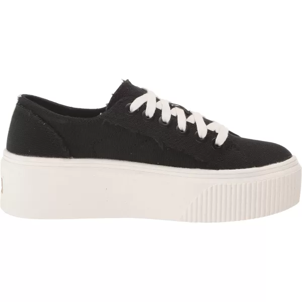 imageDr Scholls Shoes Womens for Now Platform Lace Up Retro Fashion SneakerBlack Canvas