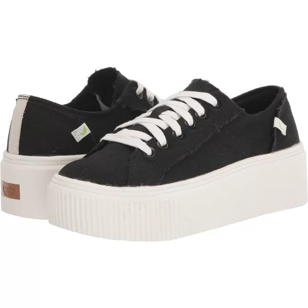 imageDr Scholls Shoes Womens for Now Platform Lace Up Retro Fashion SneakerBlack Canvas