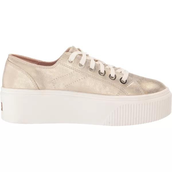 imageDr Scholls Shoes Womens for Now Platform Lace Up Retro Fashion SneakerLt Gold Metallic