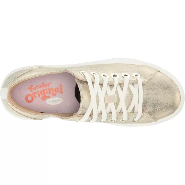 imageDr Scholls Shoes Womens for Now Platform Lace Up Retro Fashion SneakerLt Gold Metallic