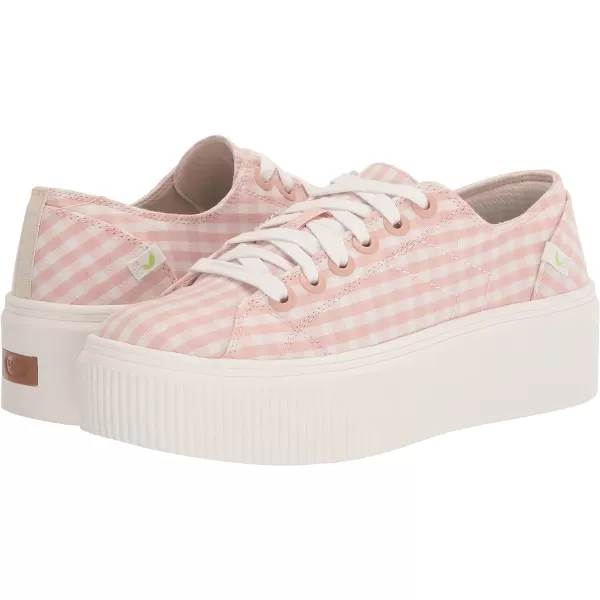 imageDr Scholls Shoes Womens for Now Platform Lace Up Retro Fashion SneakerPink Clay Gingham
