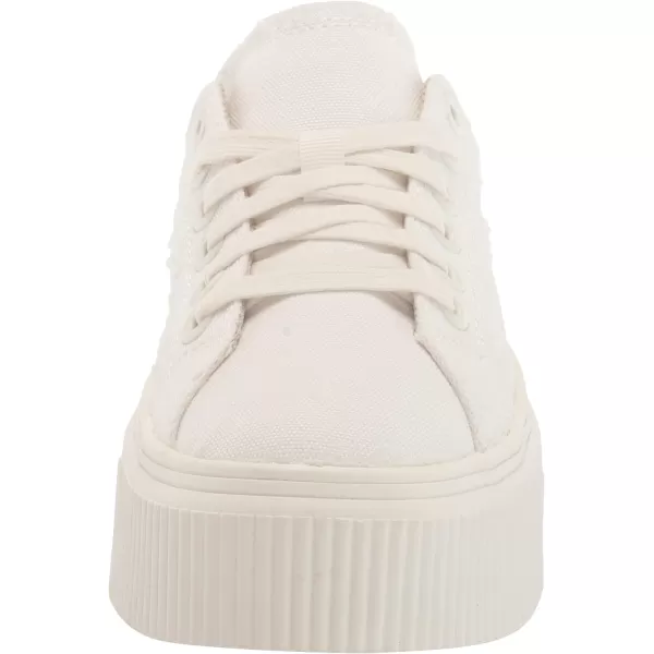imageDr Scholls Shoes Womens for Now Platform Lace Up Retro Fashion SneakerWhite Canvas