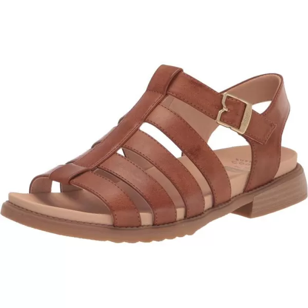 imageDr Scholls Shoes Womens A Ok Flat SandalBrown Smooth
