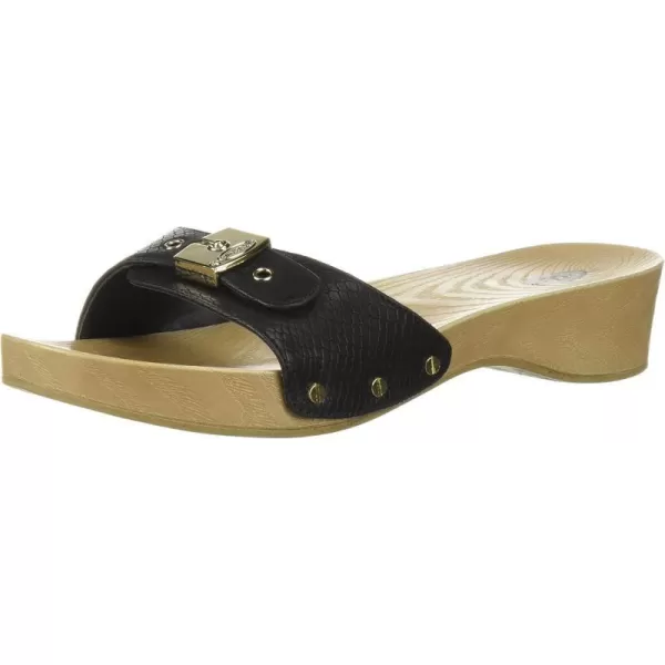 imageDr Scholls Shoes Womens Classic Sandal Faux Wood Slide SandalBlack Snake Print