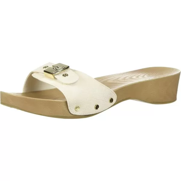 imageDr Scholls Shoes Womens Classic Sandal Faux Wood Slide SandalGardenia White Snake Print