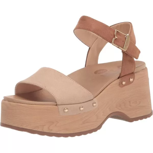 imageDr Scholls Shoes Womens Dubline Platform Wedge SandalLight Brown Fabric