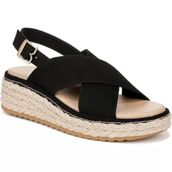 imageDr Scholls Shoes Womens Ember Espadrille Sandal WedgeBlack Microfiber