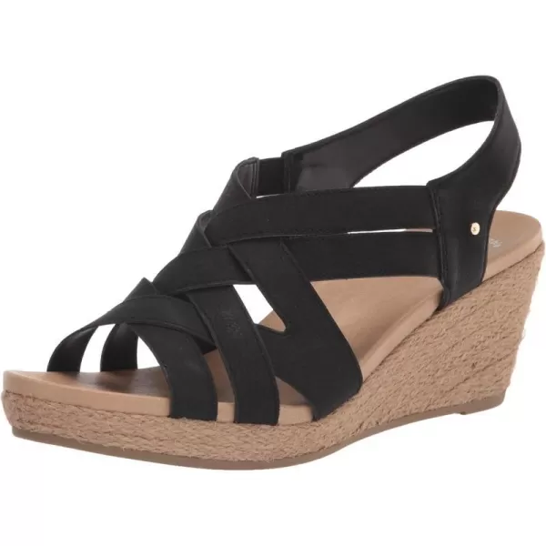 imageDr Scholls Shoes Womens Everlasting Espadrille Platform Wedge SandalBlack Smooth