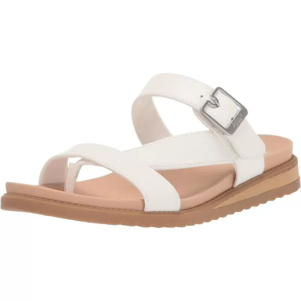 imageDr Scholls Shoes Womens Island Dream Thong Flat Sandal SlideWhite Smooth
