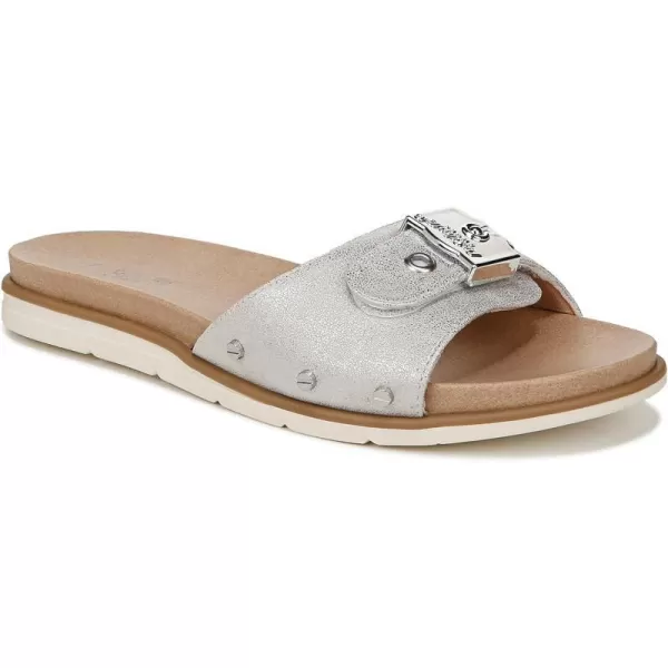 imageDr Scholls Shoes Womens Nice Iconic Flat SandalMetallic Silver Grey
