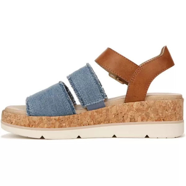 imageDr Scholls Shoes Womens Once Twice Espadrille Platform Wedge SandalBlue DenimCork
