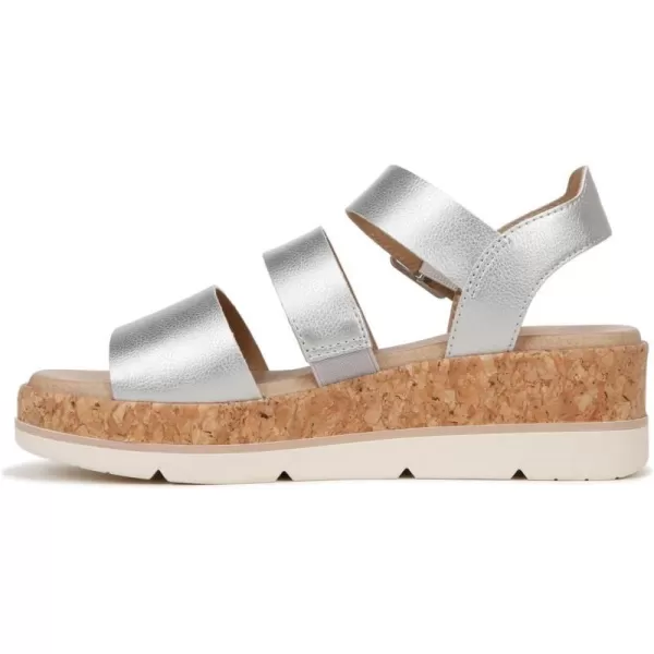 imageDr Scholls Shoes Womens Once Twice Espadrille Platform Wedge SandalSilver MetallicCork
