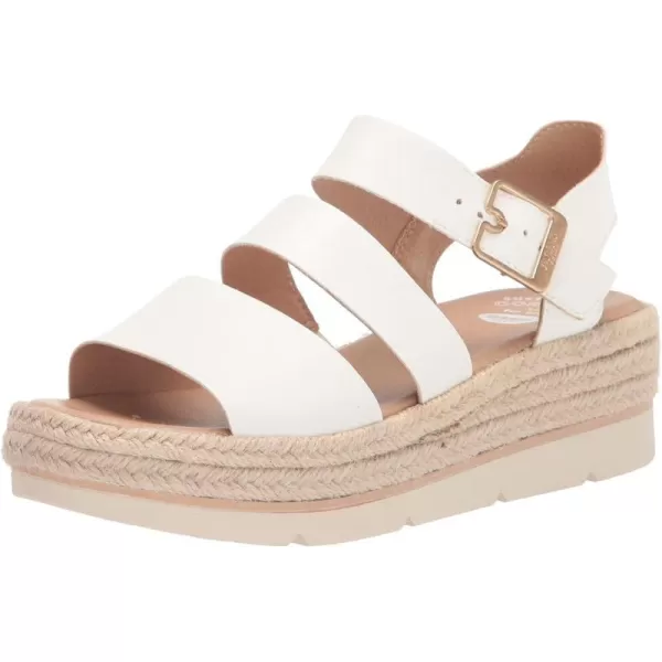 imageDr Scholls Shoes Womens Once Twice Espadrille Platform Wedge SandalWhite Smooth