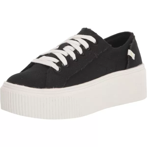 imageDr Scholls Shoes Womens for Now Platform Lace Up Retro Fashion SneakerBlack Canvas