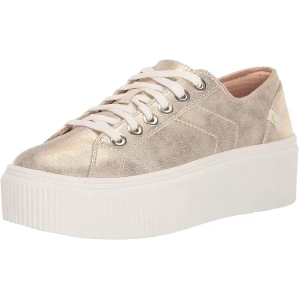 imageDr Scholls Shoes Womens for Now Platform Lace Up Retro Fashion SneakerLt Gold Metallic