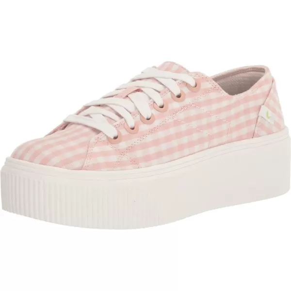 imageDr Scholls Shoes Womens for Now Platform Lace Up Retro Fashion SneakerPink Clay Gingham