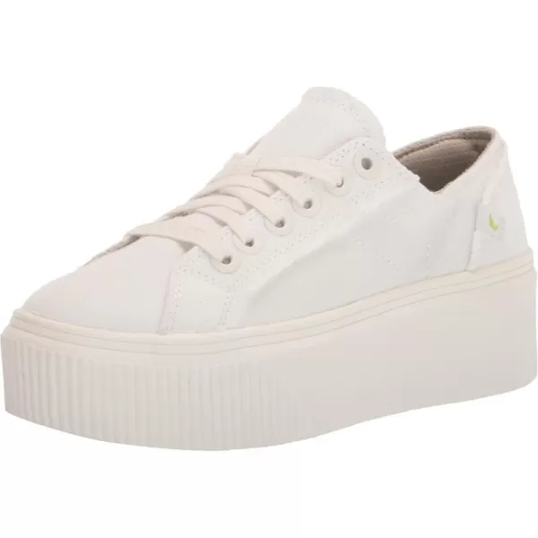 imageDr Scholls Shoes Womens for Now Platform Lace Up Retro Fashion SneakerWhite Canvas
