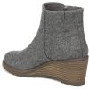 imageDr Scholls Womens Chloe Ankle Wedge Bootie BootCharcoal Grey Wool Fabric