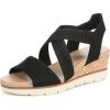 imageDr Scholls Shoes Womens Just Cute Wedge SandalBlack Fabric